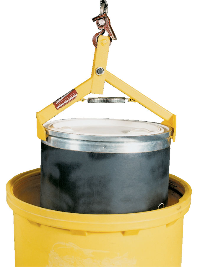 Beacon crane hoist drum lifter is designed for positioning drums in and out of overpacks. Crane hoist drum lifter features steel construction.