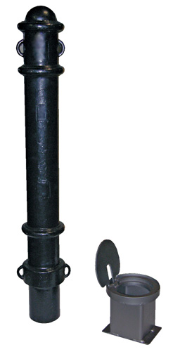 Beacontechnology.com Removable Bollards feature an ornate design.
