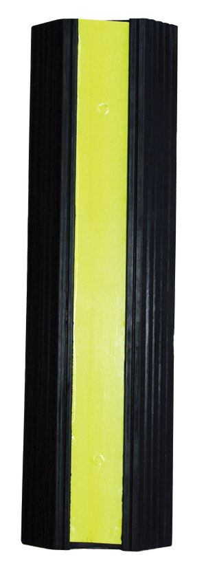 Loading dock bumper absorbs impact.