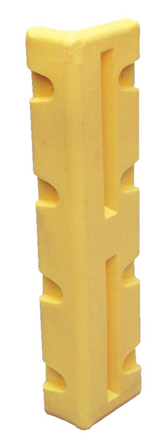 Wall corner protectors feature either rubber or molded polyethylene construction.