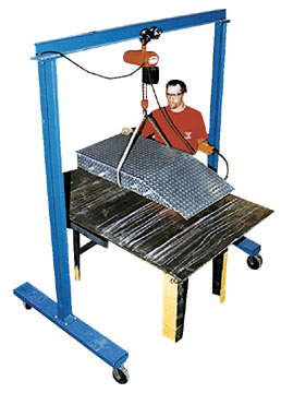Beacon portable steel gantry crane is designed to maximize material handling requirements in light-duty lifting applications. The lightweight fixed-height steel gantry crane design features easy mobility. The work area steel gantry crane is all welded steel material handling equipment.