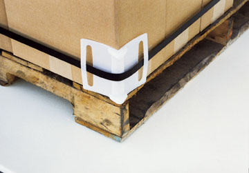Beacon edge protector stabilizes loads during shipping, preventing damage caused by strap cutting. These industrial edge protectors work with plastic or steel strapping. The safety edge protector works with both plastic or steel strapping.
