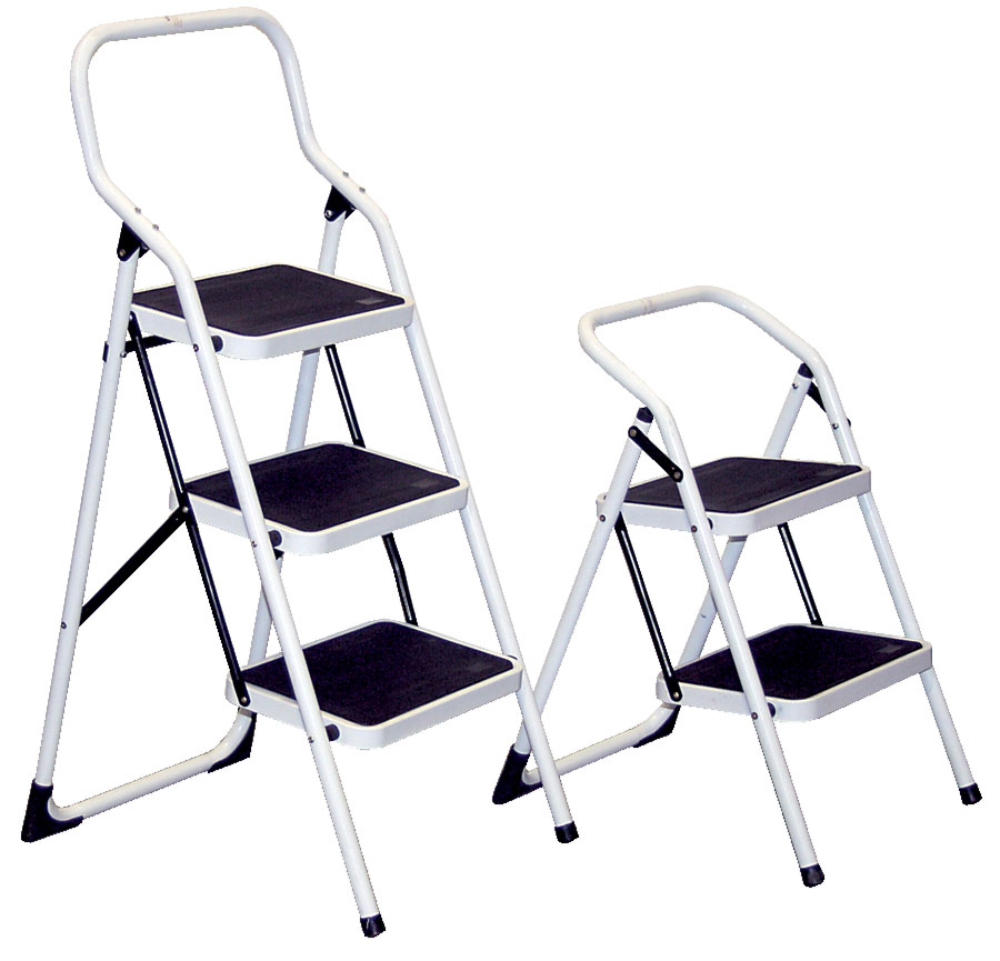 Folding step ladder features a 250-lb. capacity. Folding step ladder features a 250-lb. capacity.