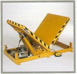 The Beacon hydraulic upender upends and tilts work materials to an ergonomically correct position for the worker. The hydraulic upender features limit switches and mechanical stops in both directions. This tilter has double-acting hydraulic cylinders and smooth steel tops with 3-3/4" straight safety toe guards with safety stripes.
The unit features hard, chrome-plated, polished shafting, hydraulic cylinder rods and axles. The upender also has double acting hydraulic cylinders and lifetime self-lubricating, anti-friction bearings at all pivot points. Hydraulic Upender features capacities of up to 10,000 lbs.