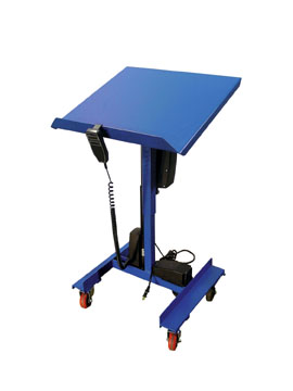 The Beacon mobile tilting work table is designed to bring work materials to an ergonomically correct position, helping to create a more comfortable and productive workplace. This also enables each unit to help reduce worker fatigue and injury risk. Each tilting work table features adjustable platform height and tilt angle. Four 3-1/2" x 1-1/4" polyurethane swivel casters (2 double locking) allow each mobile tilt workbench to be transported from workstation to workstation while loaded. Mobile tilting work table features capacities of up to 300 lbs.