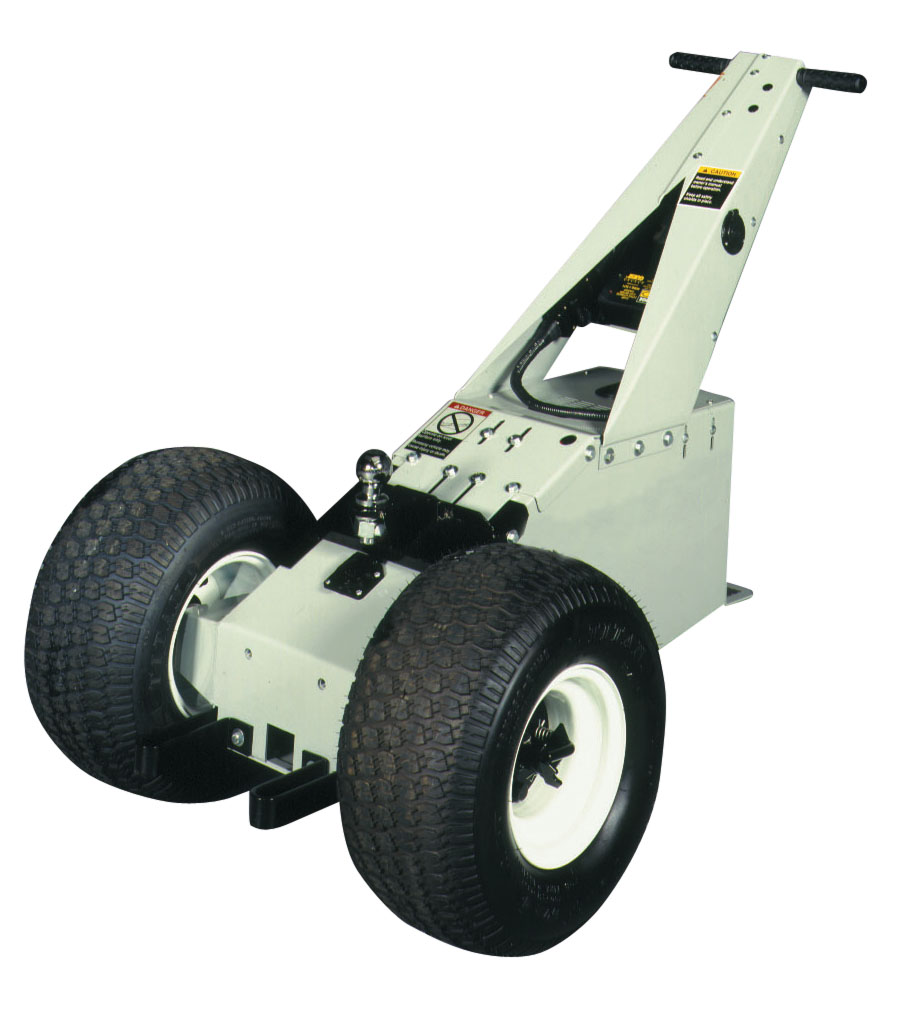 Powered trailer mover features variable speed control.