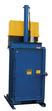 The Beacon drum compactor crushes and compacts steel drums. The convenient design of this drum compactor makes it two pieces of equipment in one. It crushes drums to approximately 6" high and resets automatically to crush another drum in only 25 seconds. The drum compactor has 38,000 lbs. of crushing power and meets OSHA and JIC standards. The hydraulic drum compactor reduces 55 gallon drums to about 6" high.