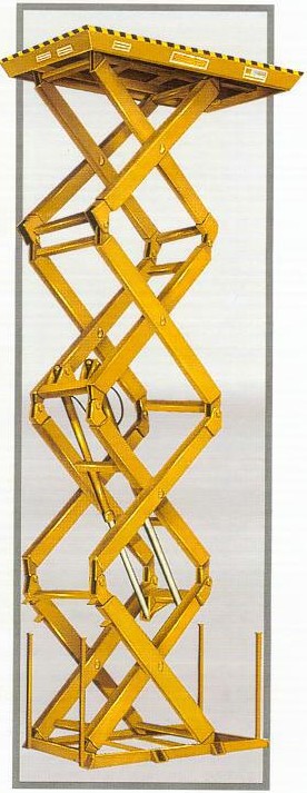 Tall scissor lift platform features capacities of up to 6,000 lbs.