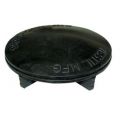 Bollard caps are constructed of either molded rubber or cast steel.