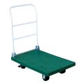 The Beacon cart dolly folding stacking with fold-down handle features an industrial-grade plastic deck that will not dent, chip or discolor. This cart dolly folding stacking has a 1/2" lip that runs the perimeter of the deck to prevent cargo from rolling off. The platform truck has a steel 36" high handle that folds for storage. The industrial cart rolls smoothly on two rigid and two swivel poly-on-poly casters. Platform hand trucks feature heavy-duty plastic construction.