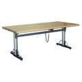 The Electric Adjustable Height Work Bench operates with a pendant hand control. Includes programmable controller for three preset heights for up and down range.