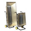 Infrared Heaters can be adjusted into a horizontal or vertical position.