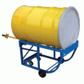 Beacon economy rotating drum cart is ideal for drum transporting and tipping. This material handling equipment includes 2 swivel and 2 rigid casters. One drum carrier model comes without wheels; the other 3 come with 5" wheels made of either steel, polyolefin or hard rubber. Rotating portable drum cart has an 800-lb. capacity.