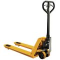 Power pallet jack features an ergonomic design.