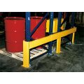 Adjustable rack guard rail comes with steel mounting plates.