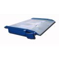 Beacon rail dock plate is made for use on all varieties of railway boxcars, including refrigerated cars and cars designed for use for the paper and lumber industries. All rail car dockboards are designed to match specific dock conditions. The design of each rail dock plate is determined by information provided on a worksheet filled out by the buyer. This information enables the rail car dockboard to be constructed with proper bends, capacity, width and length. These rail dock boards feature a flared or rectangular design and a box understructure for safety and strength. The rail dock boards also have a heavy-duty drop ring for safe, secure positioning. The rail dock plate can be used with all varieties of railway boxcars.