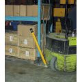 Spring loaded bollards feature a safety yellow finish.