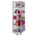 Wire locker is designed for more visibility while providing secure storage for equipment, tools and other valuable items. Wire Locker is constructed of 8-gauge welded wire mesh with 1-1/2" x 3" openings. Framework includes 14-gauge 1-1/4" x 5/8" c-channel frame. The roof, back and bottom panels are constructed of 22-gauge galvanized sheet metal. A single wire locker unit consists of one vertical locker with one full-height door.
The adjustable shelves are 22-gauge galvinzed sheet metal. Storage Wire Locker and Visibility Cabinet allows for visibility without sacrificing circulation.