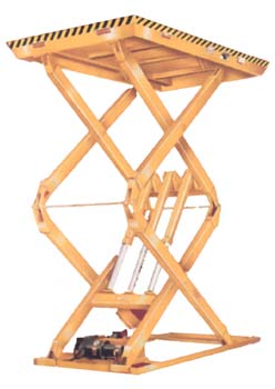 Scissor lift platform has service capacities of up to 6,000 lbs.