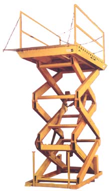 Heavy duty double scissor lift reduces employee fatigue.