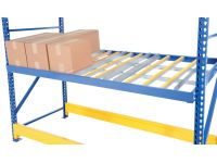 Gravity flow Shelf for Pallet Rack allows movement