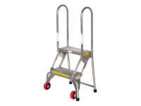 Stainless Steel Rolling Ladder manufacured for corrosive environments