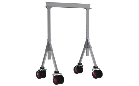 Adjustable Aluminum Gantry Crane with Pneumatic Tires - BAHA-PNU Series by Beacon Industries